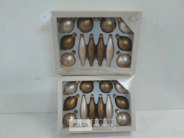 2 x kerstballen glas mix 12 stuks - afbeelding 1 van  3