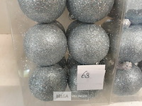 2 x kerstballen pvc 12 stuks blauw glitter - afbeelding 3 van  3