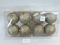 2 x kerstballen pvc 4 stuks goud glitter