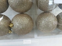 2 x kerstballen pvc 4 stuks goud glitter - afbeelding 3 van  3