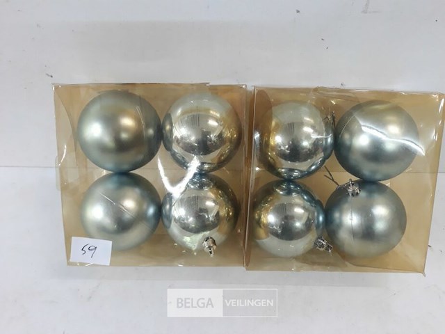 2 x kerstballen pvc 4 stuks zilver - afbeelding 2 van  3