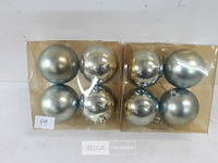2 x kerstballen pvc 4 stuks zilver - afbeelding 2 van  3