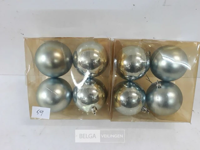 2 x kerstballen pvc 4 stuks zilver - afbeelding 1 van  3