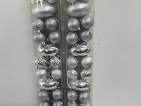 2 x kerstballen pvc 44 stuks zilver - afbeelding 1 van  3