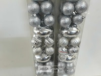 2 x kerstballen pvc 44 stuks zilver - afbeelding 3 van  3