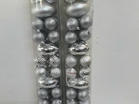 2 x kerstballen pvc 44 stuks zilver - afbeelding 2 van  3