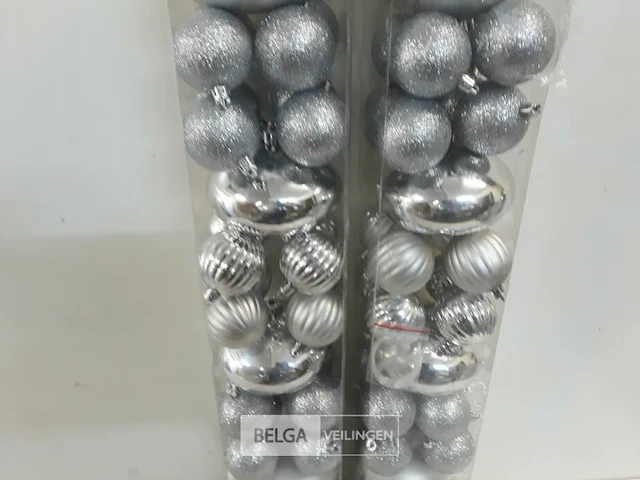 2 x kerstballen pvc 44 stuks zilver - afbeelding 3 van  3