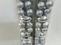 2 x kerstballen pvc 44 stuks zilver - afbeelding 3 van  3