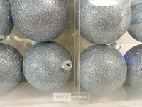 2 x kerstballen pvc 6 stuks blauw glitter - afbeelding 3 van  3