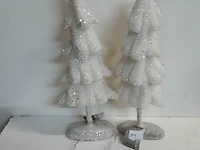 2 x kerstboom wit 40 cm met verlichting - afbeelding 2 van  3