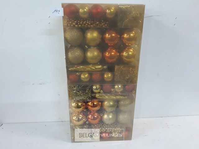 2 x kerstdeco in set 48 stuks oranje/goud - afbeelding 2 van  3