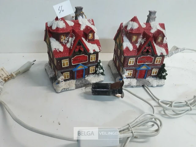 2 x kersthuisje met verlichting - afbeelding 3 van  3