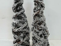 2 x kerstkegel takken met frost 40 cm - afbeelding 3 van  3