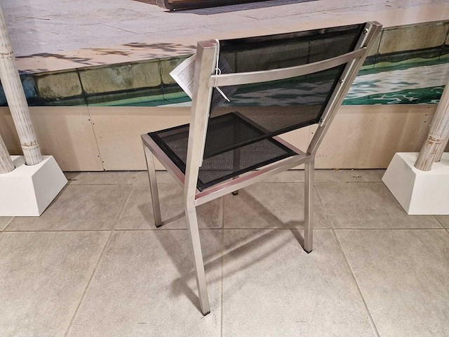 2 x kings - inox stapelstoel nexxt met textilene zwart - stapelbaar - afbeelding 3 van  4