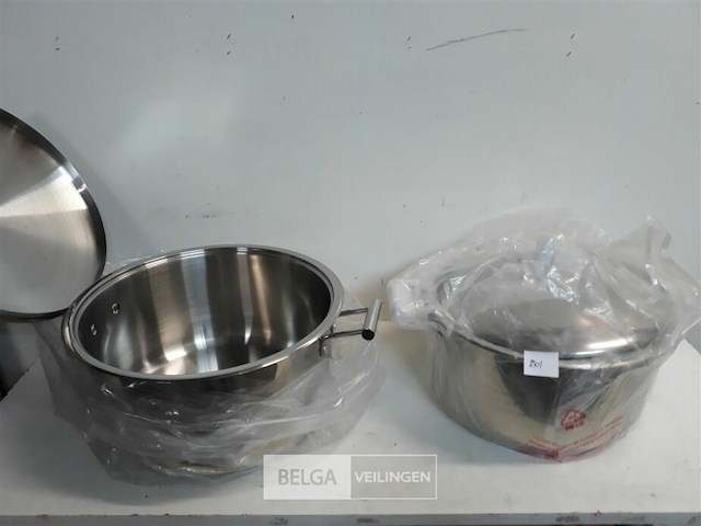 2 x kookpotten inox 18/8 28-30 cm - afbeelding 1 van  3