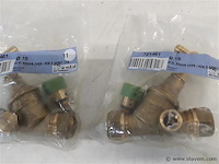 2 x kraan koper met aftap knelkoppeling 15 mm - afbeelding 2 van  2