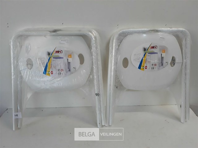 2 x kruk pvc zit met metalen pootjes - afbeelding 2 van  3
