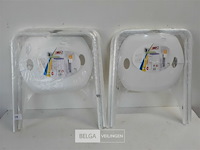 2 x kruk pvc zit met metalen pootjes - afbeelding 2 van  3