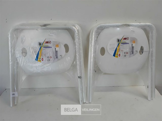 2 x kruk pvc zit met metalen pootjes - afbeelding 2 van  3