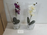 2 x kunstbloem in vaas 28 cm - afbeelding 3 van  3