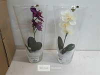 2 x kunstbloem in vaas 28 cm - afbeelding 3 van  3