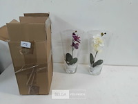 2 x kunstbloem in vaas 28 cm - afbeelding 2 van  3