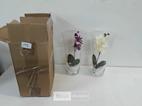 2 x kunstbloem in vaas 28 cm