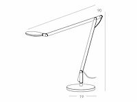 2 x lad italiaanse led design bureaulamp zwart - afbeelding 4 van  7