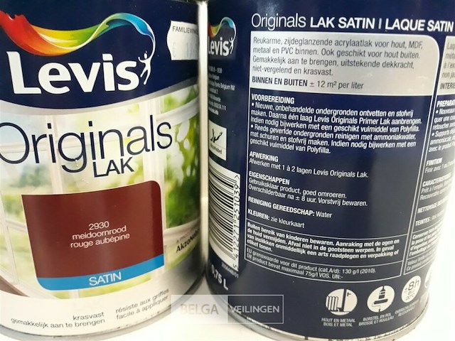 2 x lakverf levis meidoornrood 0,75l - afbeelding 3 van  3