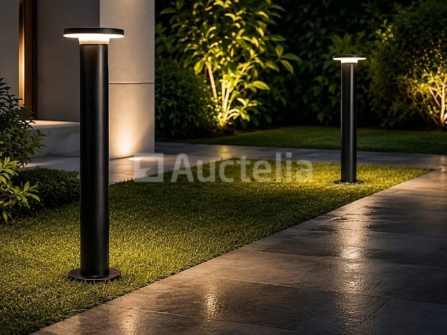 2 x led buiten sokkel lamp – 12w – 4200k neutraal wit - zwart – ip65 – dexter-3 - afbeelding 5 van  5