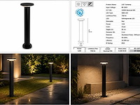 2 x led buiten sokkel lamp – 12w – 4200k neutraal wit - zwart – ip65 – dexter-3 - afbeelding 5 van  5