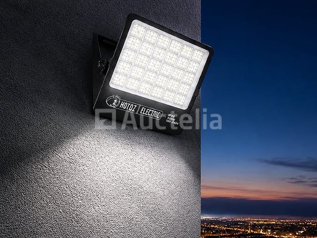 2 x led floodlight 400w – 6400k koud wit - zwart – ip65 – borneo-400 - afbeelding 3 van  5