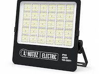 2 x led floodlight 400w – 6400k koud wit - zwart – ip65 – borneo-400 - afbeelding 4 van  5