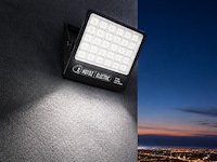 2 x led floodlight 400w – 6400k koud wit - zwart – ip65 – borneo-400 - afbeelding 1 van  5