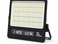 2 x led floodlight 400w – 6400k koud wit - zwart – ip65 – borneo-400 - afbeelding 2 van  5