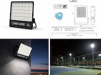 2 x led floodlight 400w – 6400k koud wit - zwart – ip65 – borneo-400 - afbeelding 5 van  5