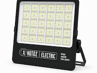 2 x led floodlight 400w – 6400k koud wit - zwart – ip65 – borneo-400 - afbeelding 3 van  6
