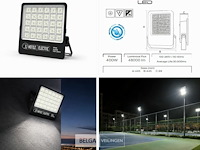2 x led floodlight 400w – 6400k koud wit - zwart – ip65 – borneo-400 - afbeelding 6 van  6