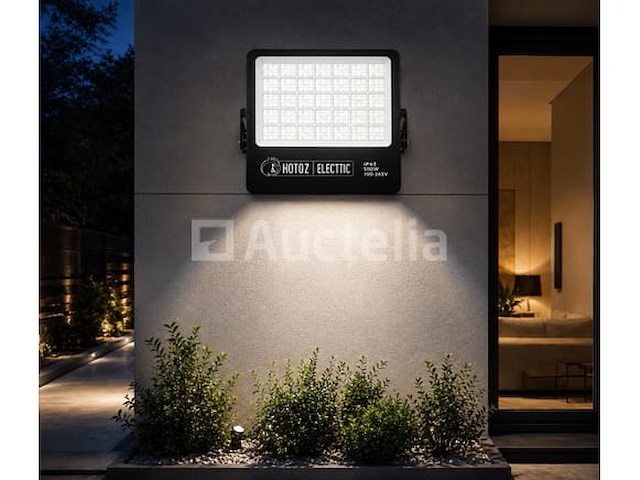 2 x led floodlight 500w – 6400k koud wit - zwart – ip65 – borneo-500 - afbeelding 3 van  5