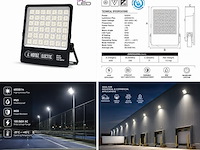 2 x led floodlight 500w – 6400k koud wit - zwart – ip65 – borneo-500 - afbeelding 5 van  5