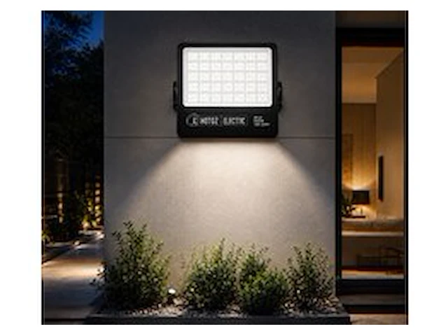 2 x led floodlight 500w – 6400k koud wit - zwart – ip65 – borneo-500 - afbeelding 1 van  6