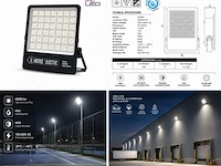 2 x led floodlight 500w – 6400k koud wit - zwart – ip65 – borneo-500 - afbeelding 6 van  6