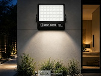 2 x led floodlight 500w – 6400k koud wit - zwart – ip65 – borneo-500 - afbeelding 2 van  6