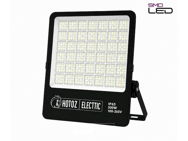 2 x led floodlight 500w – 6400k koud wit - zwart – ip65 – borneo-500 - afbeelding 3 van  6