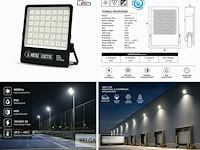 2 x led floodlight 500w – 6400k koud wit - zwart – ip65 – borneo-500 - afbeelding 6 van  6