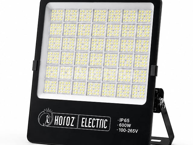 2 x led floodlight 600w – 6400k koud wit - zwart – ip65 – borneo-600 - afbeelding 2 van  5