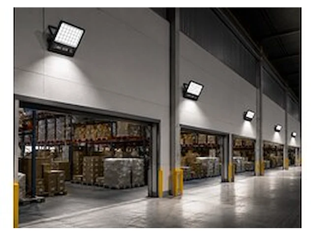 2 x led floodlight 600w – 6400k koud wit - zwart – ip65 – borneo-600 - afbeelding 1 van  6