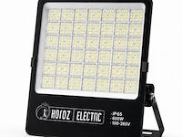 2 x led floodlight 600w – 6400k koud wit - zwart – ip65 – borneo-600 - afbeelding 3 van  6