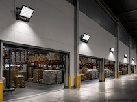2 x led floodlight 600w – 6400k koud wit - zwart – ip65 – borneo-600 - afbeelding 1 van  5