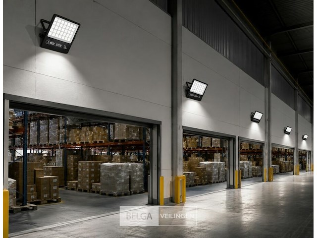 2 x led floodlight 600w – 6400k koud wit - zwart – ip65 – borneo-600 - afbeelding 2 van  6
